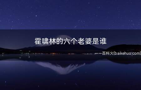 霍啸林的六个老婆是谁