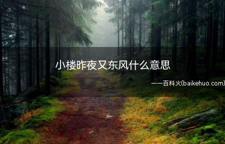 小楼昨夜又东风什么意思