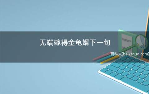 无端嫁得金龟婿下一句