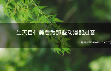 生天目仁美曾为那些动漫配过音