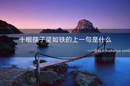 十根筷子坚如铁的上一句是什么