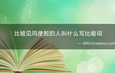 比喻见风使舵的人叫什么写比喻词
