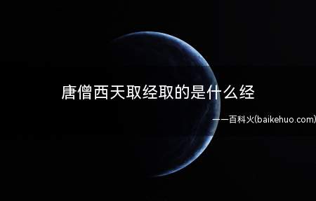 唐僧西天取经取的是什么经