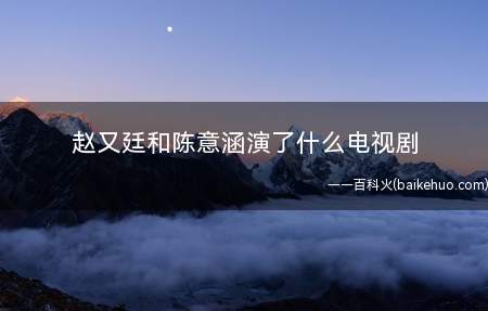 赵又廷和陈意涵演了什么电视剧
