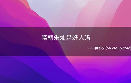 隋朝朱灿是好人吗