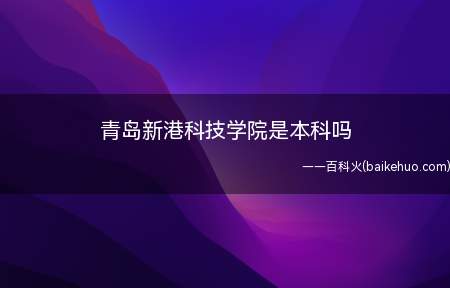 青岛新港科技学院是本科吗