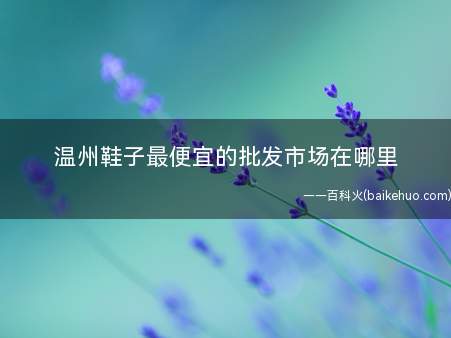 温州鞋子最便宜的批发市场在哪里