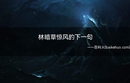 林暗草惊风的下一句