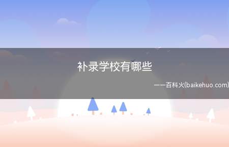 补录学校有哪些