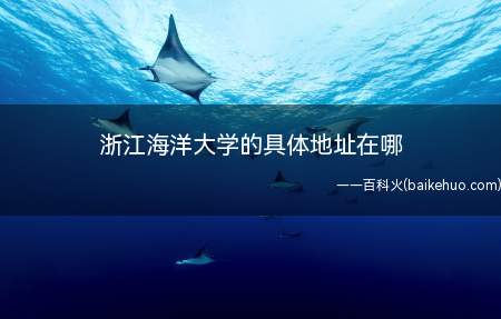 浙江海洋大学的具体地址在哪