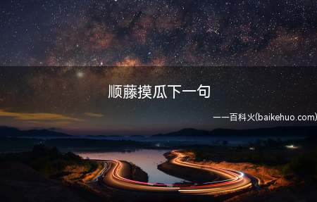 顺藤摸瓜下一句