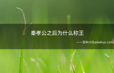 秦孝公之后为什么称王