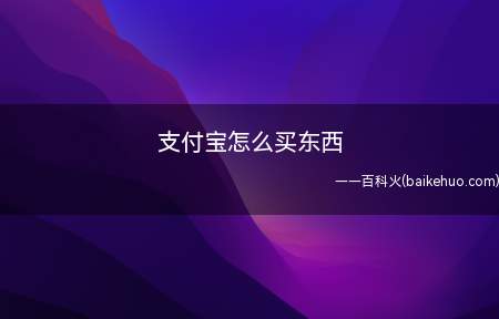 支付宝怎么买东西