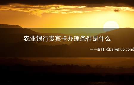 农业银行贵宾卡办理条件是什么