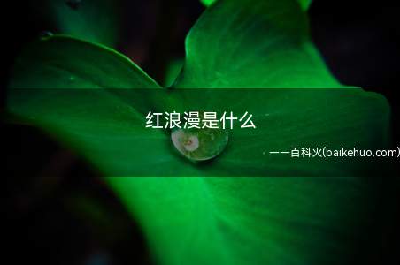红浪漫是什么(红浪漫是一个新起的网络流行语)