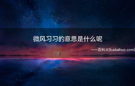 微风习习的意思是什么呢(微风拂面释意:描述微风和熙、迟缓吹开的模样,同义词)