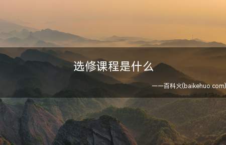 选修课程是什么(高等学校中学习培训某一技术专业的学生可以有选择修行的课程)