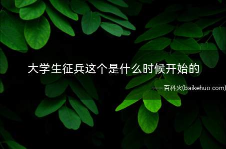 大学生征兵这个是什么时候开始的（原县、市公安部门负责入学前和返乡期间的政治考试）