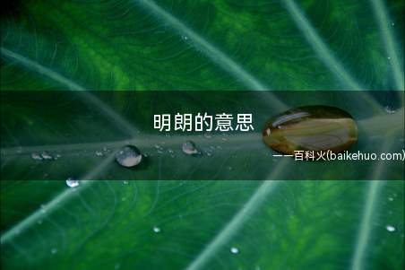 明朗的意思（很容易理解,清晰明了,光线充足,光磊落）