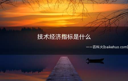 技术经济指标是什么(技术经济指标的实际意义)