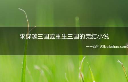 求穿越三国或重生三国的完结小说（《三国志之大中华帝国》,作者是冷西风）