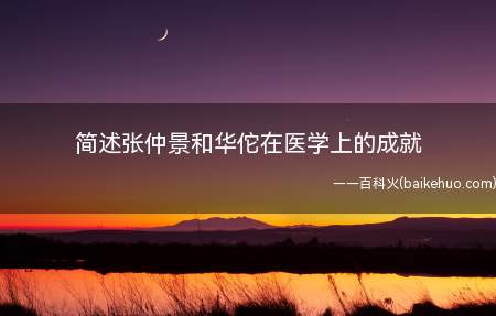 简述张仲景和华佗在医学上的成就(张仲景著有《伤寒杂病论》,这部书全面阐述了中医的基本理论和治)