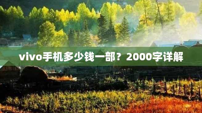 vivo手机多少钱一部？2000字详解