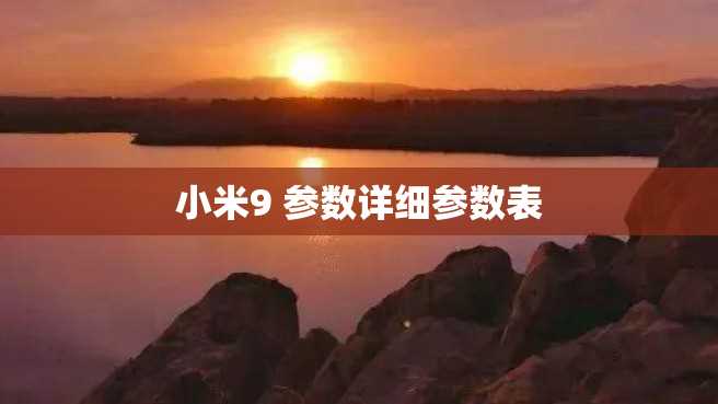 小米9 参数详细参数表 小米9 参数详细参数表