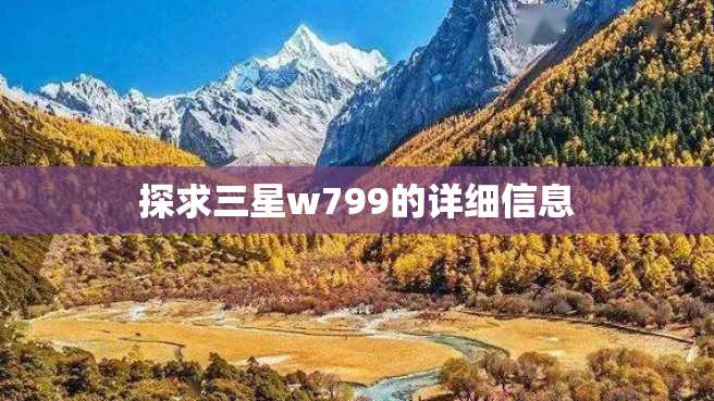 探求三星w799的详细信息 探求三星w799的详细信息