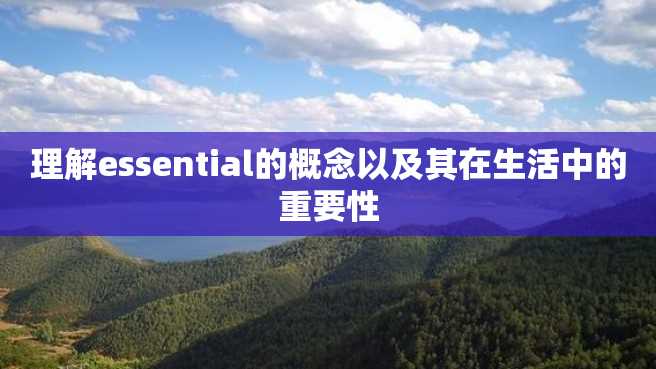 理解essential的概念以及其在生活中的重要性