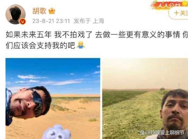 胡歌:宣布五年不拍戏！
