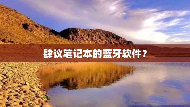 肆议笔记本的蓝牙软件? 肆议笔记本的蓝牙软件?