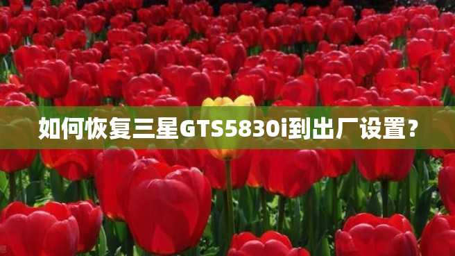如何恢复三星GTS5830i到出厂设置? 如何恢复三星GTS5830i到出厂设置?