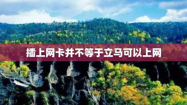 插上网卡并不等于立马可以上网 插上网卡并不等于立马可以上网