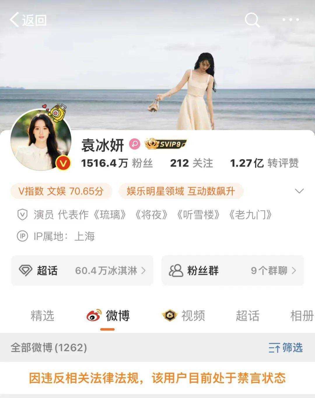 涉嫌偷逃税!袁冰妍社交账号被禁言 有多部剧待播