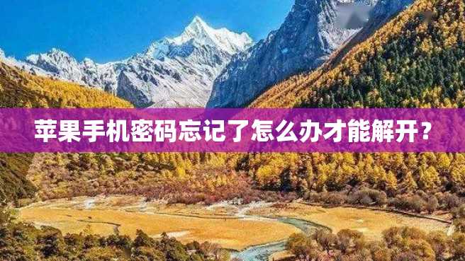 苹果手机密码忘记了怎么办才能解开? 苹果手机密码忘记了怎么办才能解开?