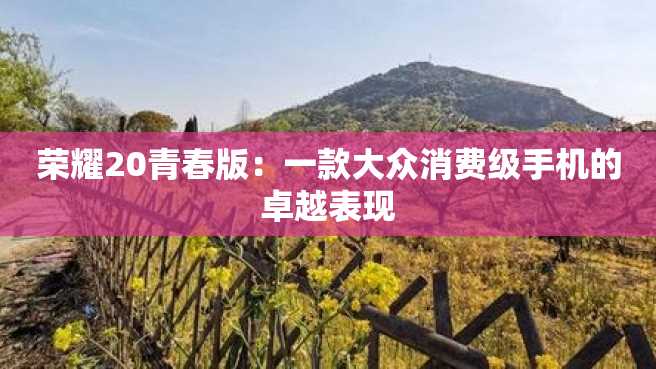 荣耀20青春版:一款大众消费级手机的卓越表现 荣耀20青春版:一款大众消费级手机的卓越表现
