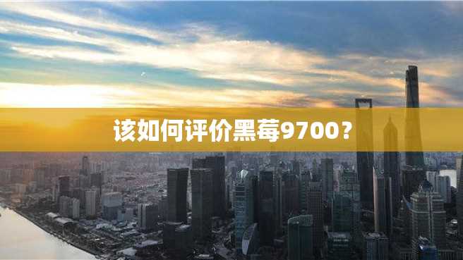 该如何评价黑莓9700？