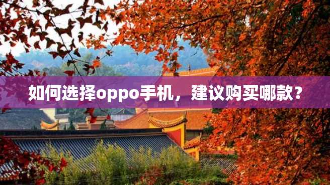 如何选择oppo手机，建议购买哪款？