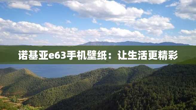 诺基亚e63手机壁纸:让生活更精彩 诺基亚e63手机壁纸:让生活更精彩