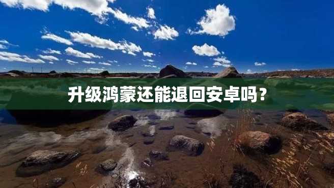 升级鸿蒙还能退回安卓吗? 升级鸿蒙还能退回安卓吗?