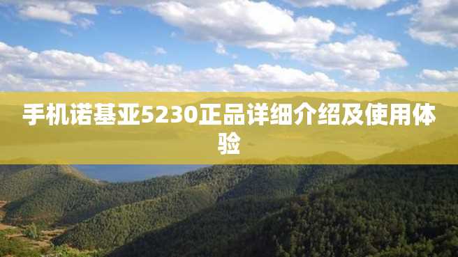 手机诺基亚5230正品详细介绍及使用体验 手机诺基亚5230正品详细介绍及使用体验