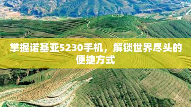 掌握诺基亚5230手机,解锁世界尽头的便捷方式 掌握诺基亚5230手机,解锁世界尽头的便捷方式