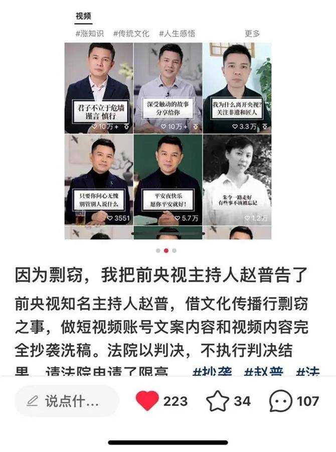 央视前主持人赵普涉侵权案被限高 公众人物对知识产权的认知应更警觉