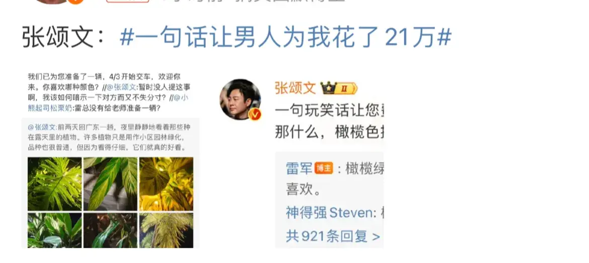 一句话让男人为我花了21万 张颂文用的什么手段