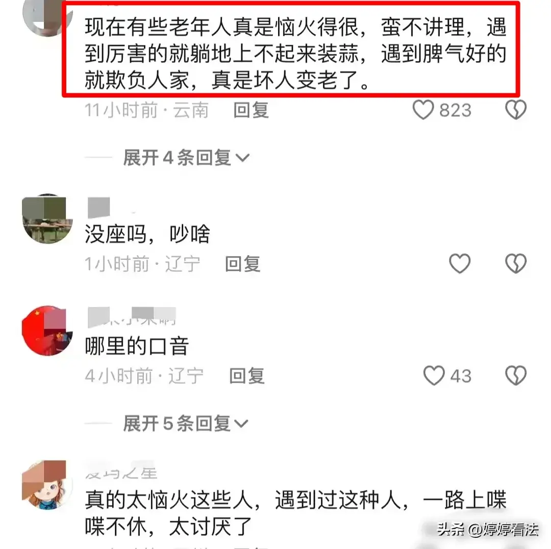 把素质扔了一地！大爷大妈列车上吵闹 乘客提醒反被怼
