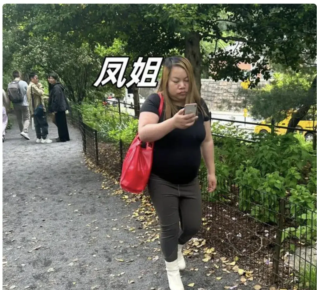 凤姐在国外被偶遇胖出双下巴 用的手机和靴子暴露经济能力