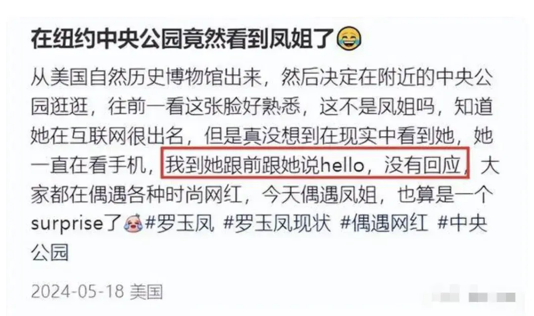 凤姐在国外被偶遇胖出双下巴 用的手机和靴子暴露经济能力