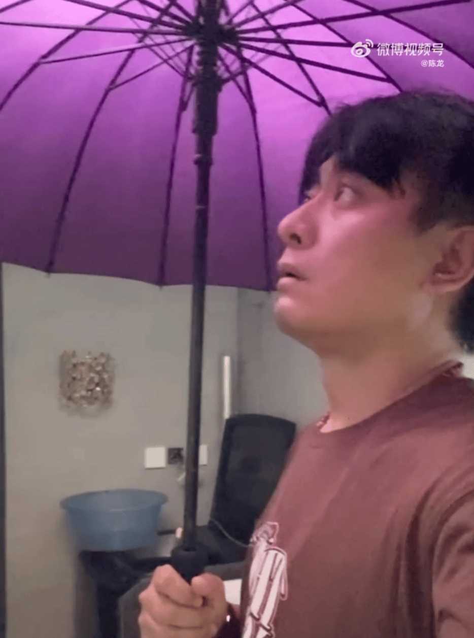 上海暴雨,多位明星家中漏水 家里接水的盆子“排排坐”