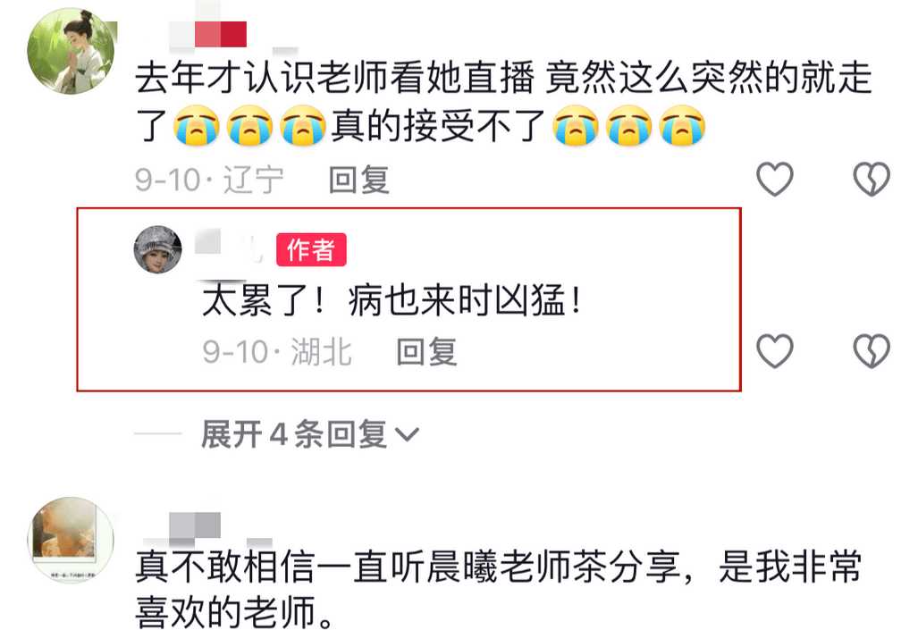 41岁网红晨曦姐姐去世 生前以卖茶和优雅形象闻名